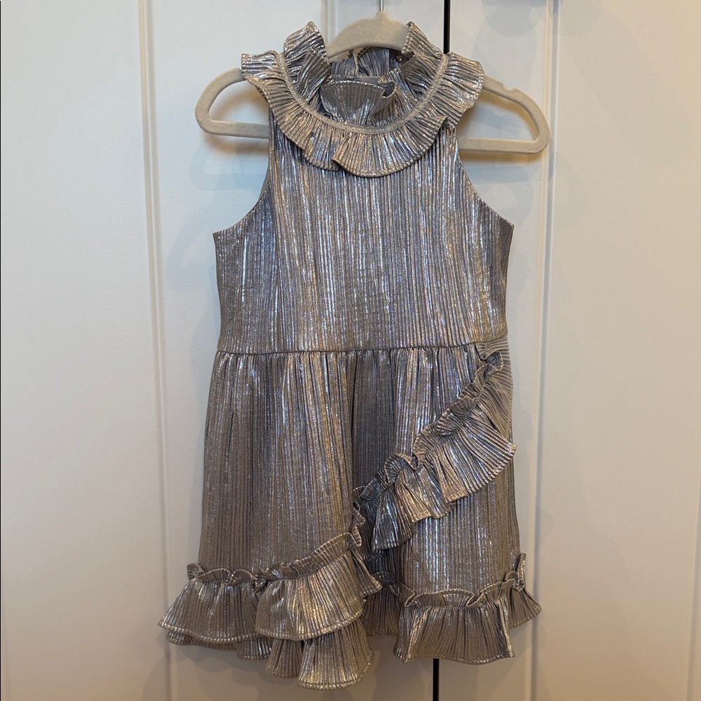 EUC Janie and Jack Shimmering Silver Dress